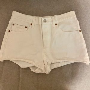 501® White Denim Levis Shorts